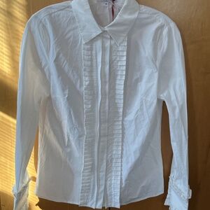 Women's White Ruffled Blouse XS New With Tags